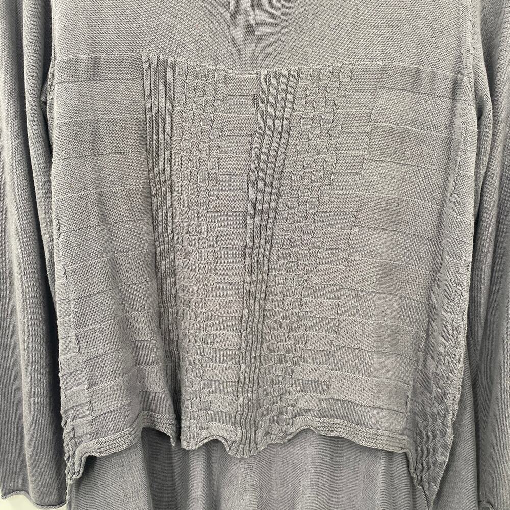 Stella Carakasi Cotton Lyocell Longline Sweater Long Sleeve Draped Gray Large - Picture 4 of 9